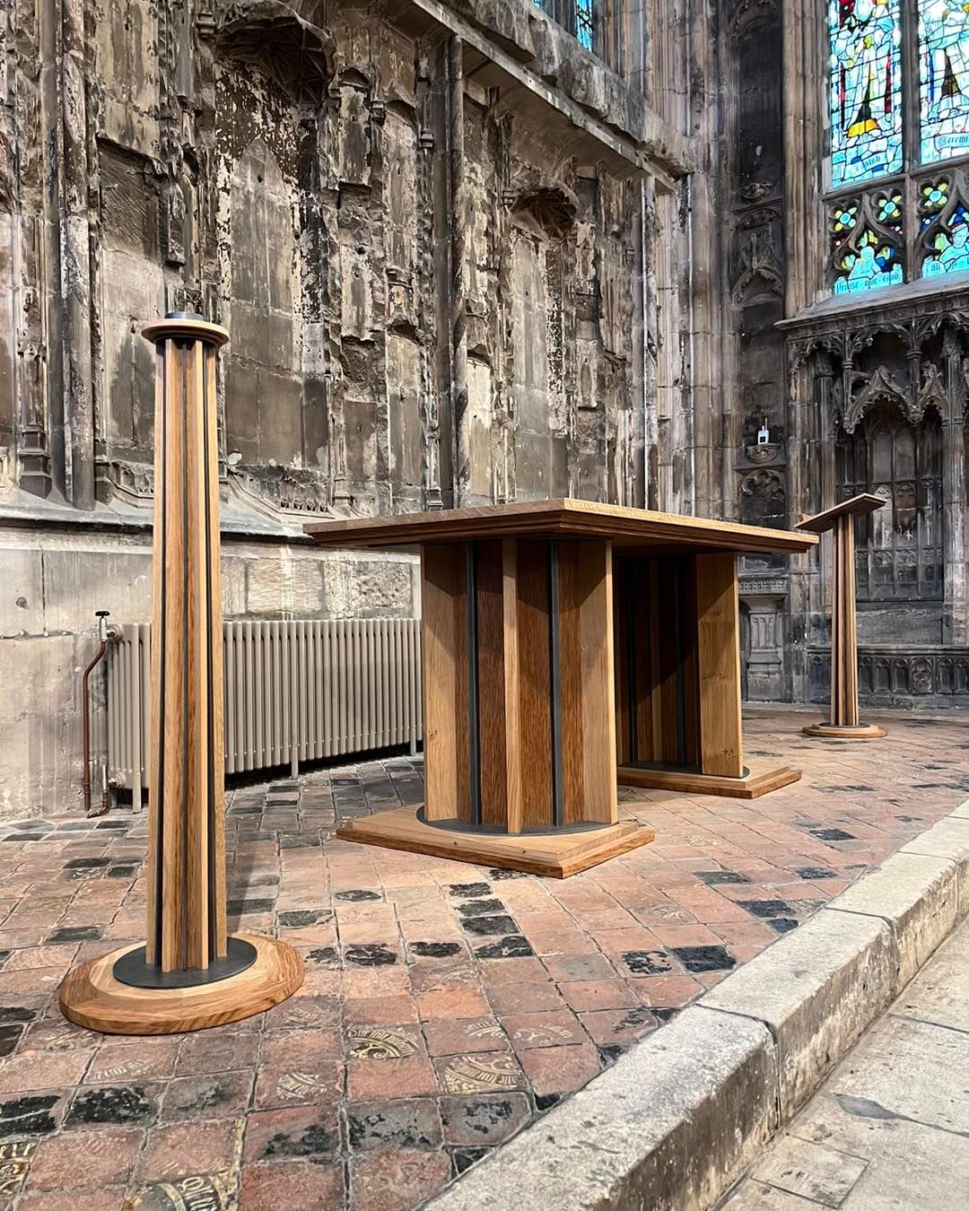 Wood and steel table